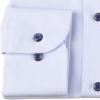 【JOHN PEARSE WHITE】【形態安定】ボタンダウンドレスシャツ/ブルー×ドビー/ネイビー釦/OIL GUARD