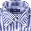 【JOHN PEARSE COMFORT NAVY】ボタンダウンドレスワイシャツ/ブルー＆ホワイト×チェック