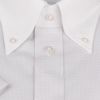 【半袖】【JOHN PEARSE WHITE】【形態安定】クレリックボタンダウンドレスシャツ/襟：ホワイト+グレー＆ホワイト×チェック/OIL GUARD