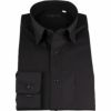 【JOHN PEARSE BLACK】【形態安定】レギュラーカラードレスワイシャツ/ブラック×ドビーチェック