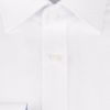 【JOHN PEARSE BLACK】【形態安定】ワイドカラードレスワイシャツ/ホワイト×ドビーチェック/襟袖裏別布：ブルー×チェック