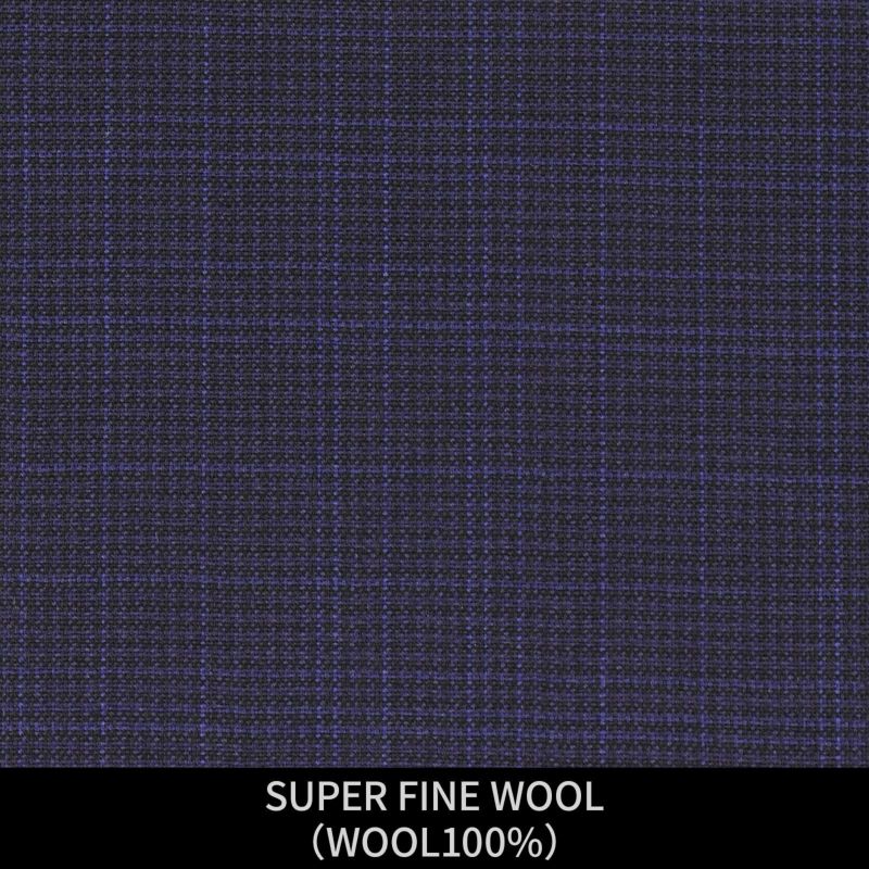 【日本縫製】【パターンオーダー】【ジョンピアースホワイト スーツ（4釦1掛ダブル）】スーツ/SUPER FINE WOOL/ネイビー×チェック(WOOL100%)